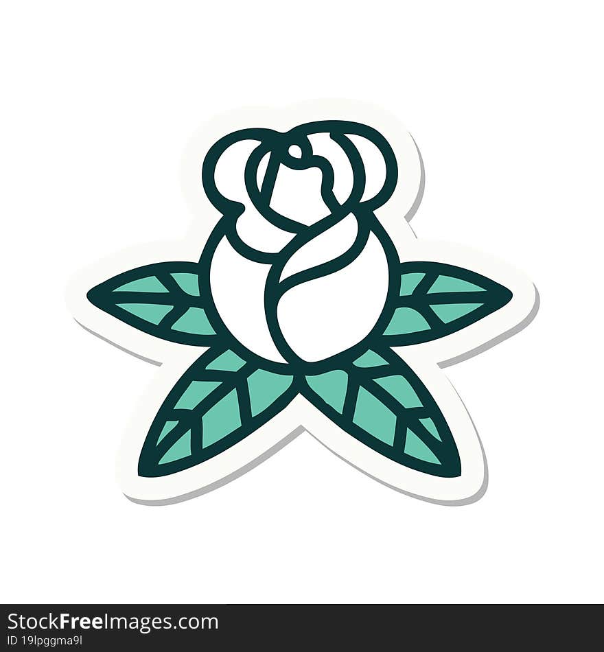 tattoo style sticker of a single rose