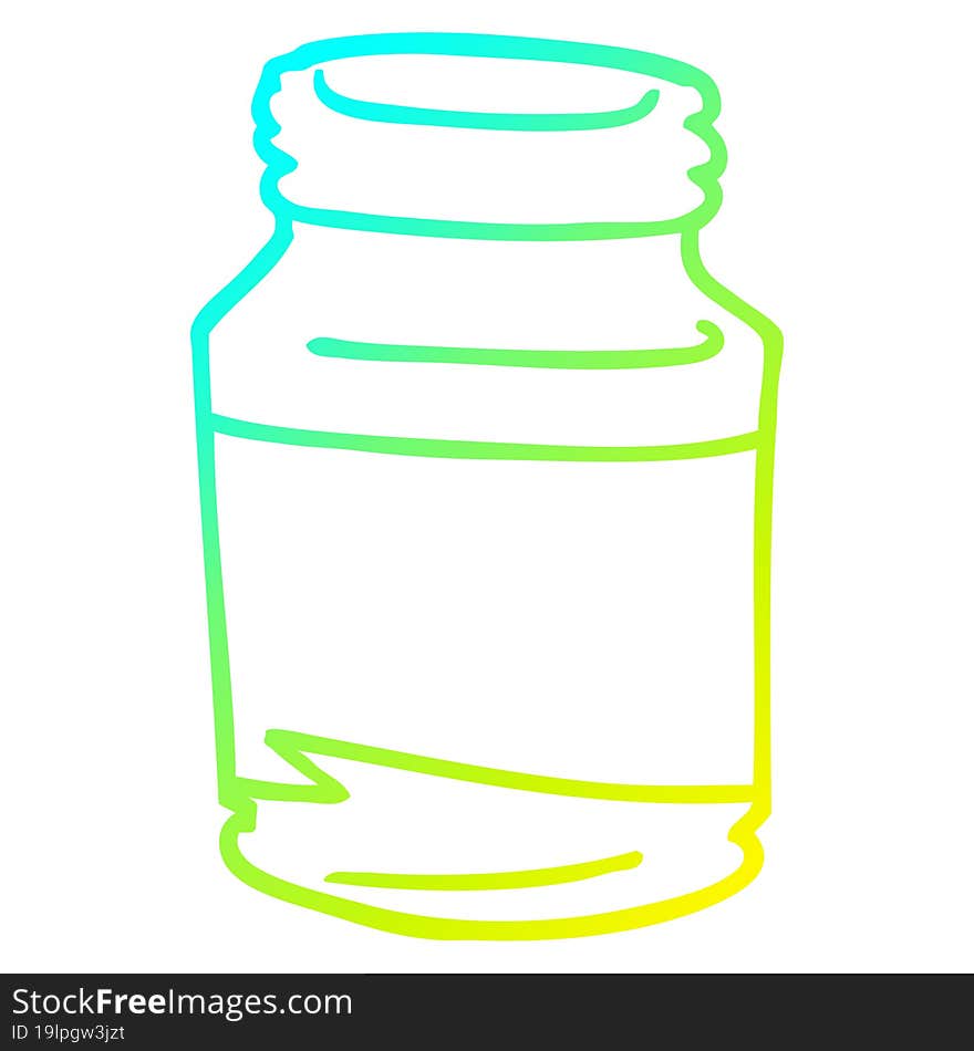 cold gradient line drawing cartoon glass jar