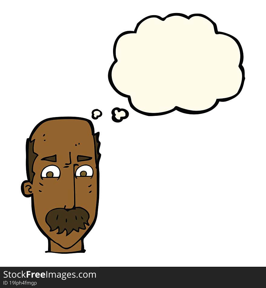 cartoon annnoyed old man with thought bubble