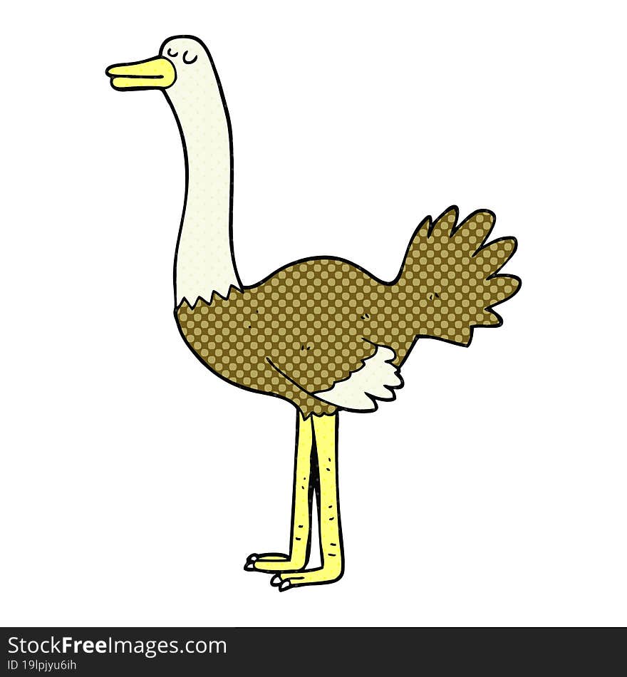 cartoon ostrich