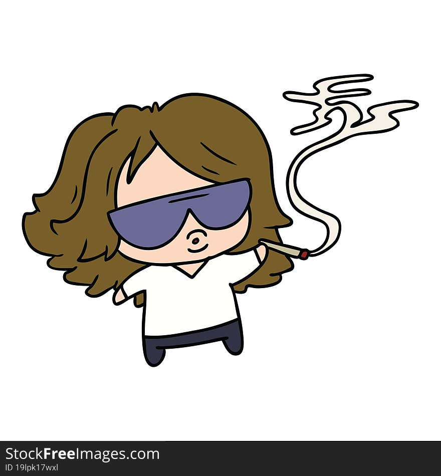 cartoon cute kawaii smoking a joint