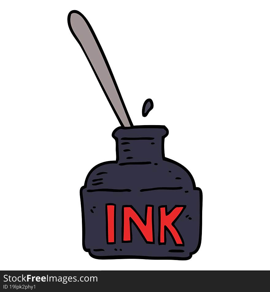 Cartoon Doodle Ink Bottle