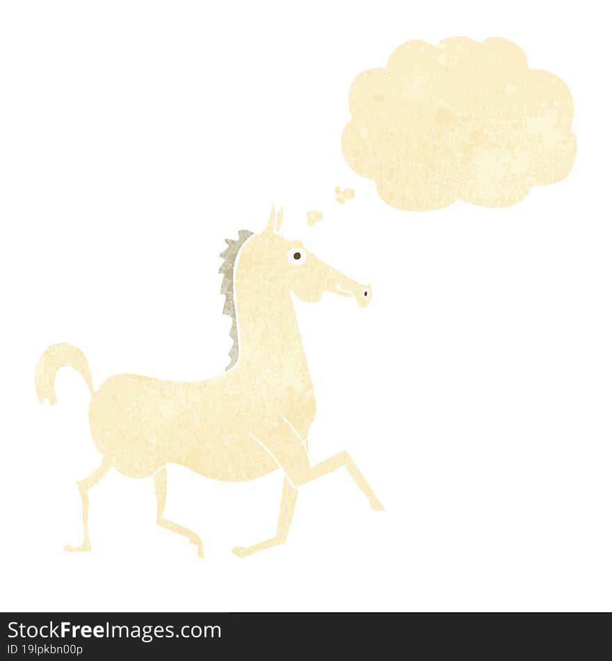 cartoon horse with thought bubble