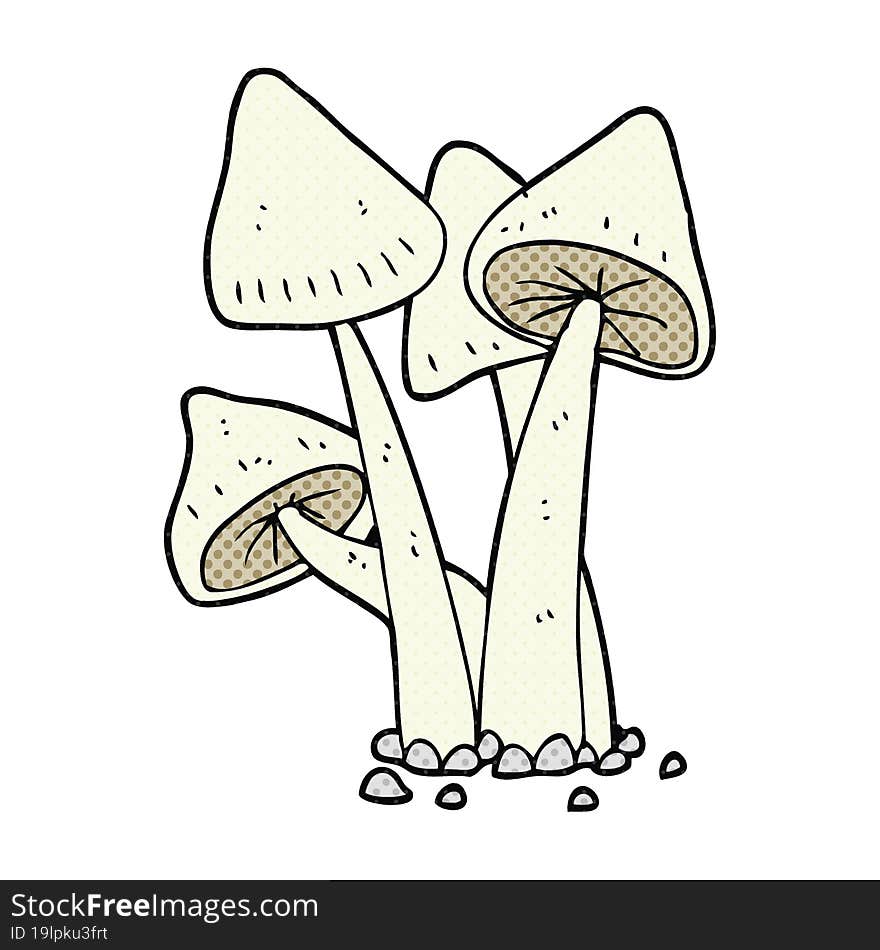 freehand drawn cartoon mushrooms