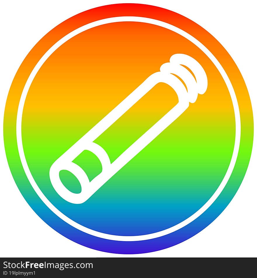 lit cigarette circular in rainbow spectrum