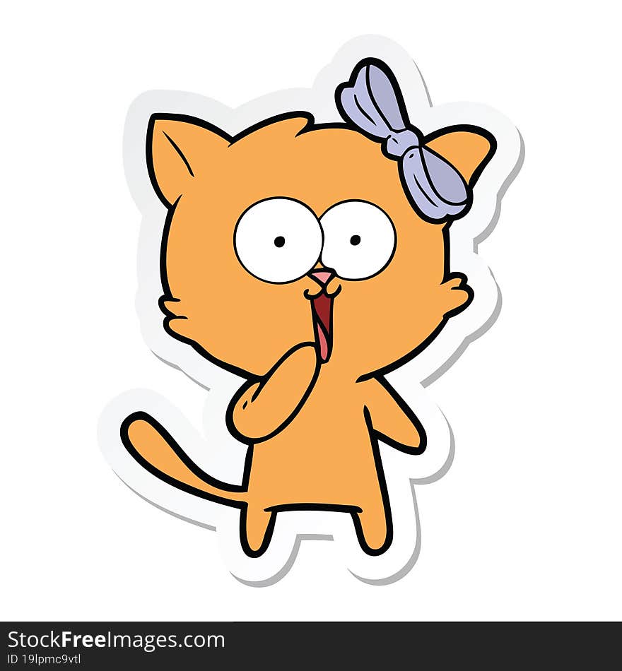 sticker of a cartoon cat