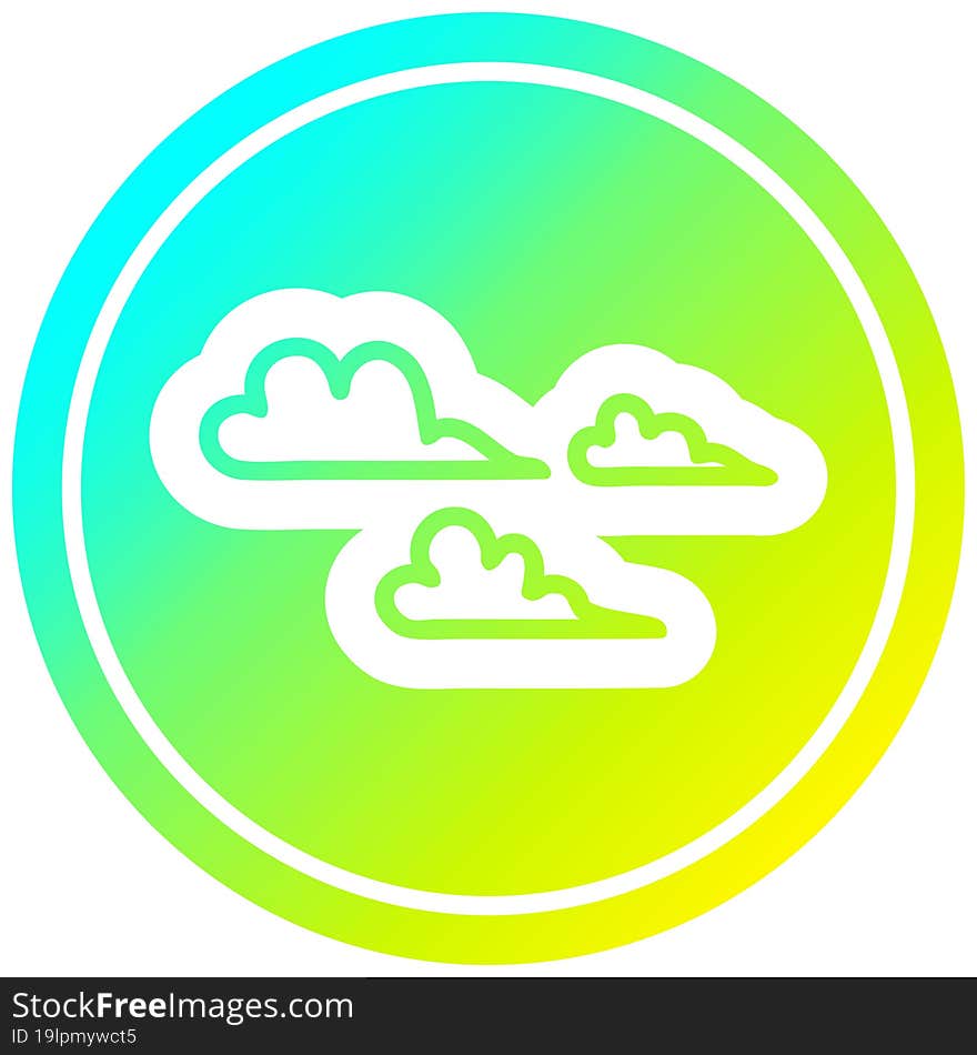 weather cloud circular in cold gradient spectrum