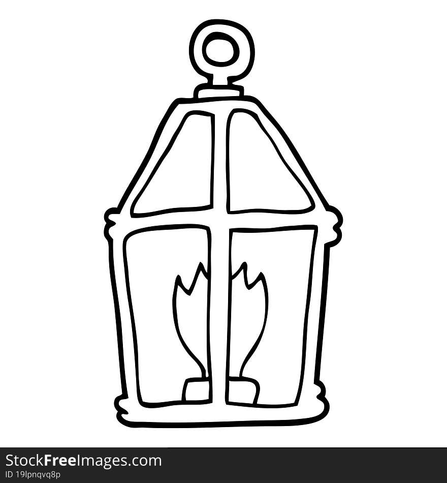 line drawing cartoon lantern