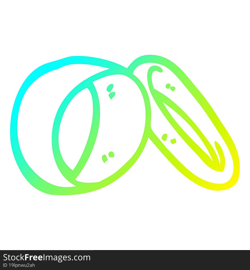 cold gradient line drawing of a cartoon wedding rings