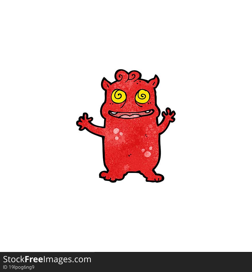 cartoon cray little monster