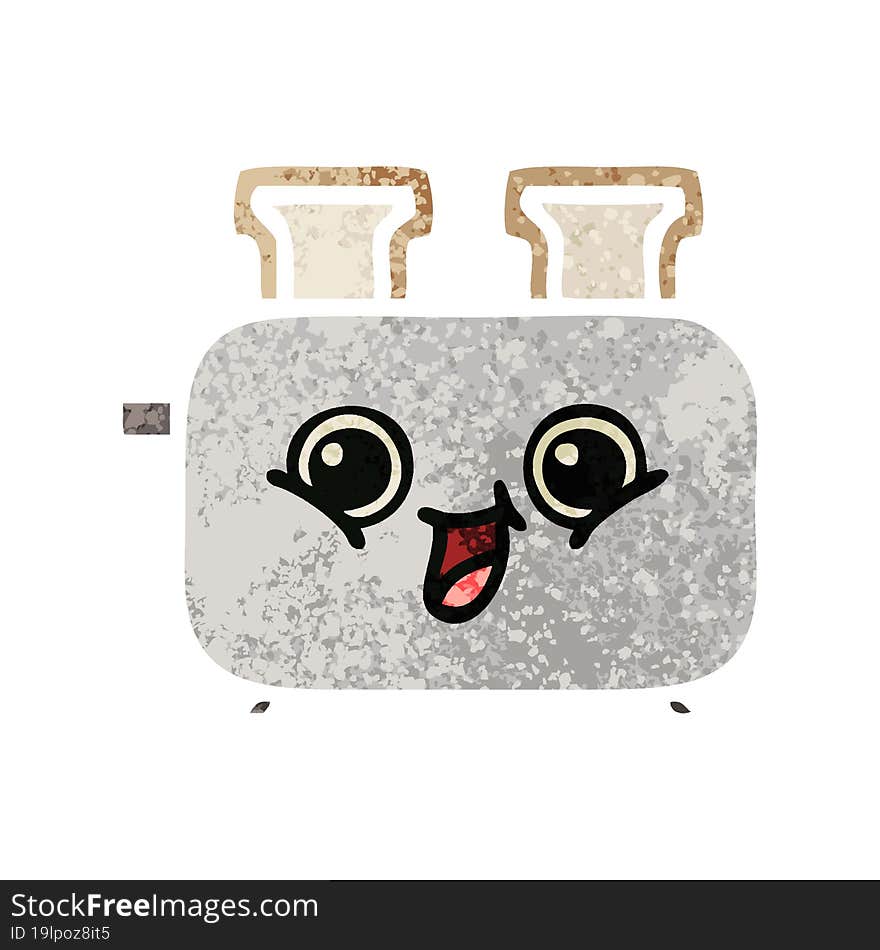 retro illustration style cartoon of a of a toaster