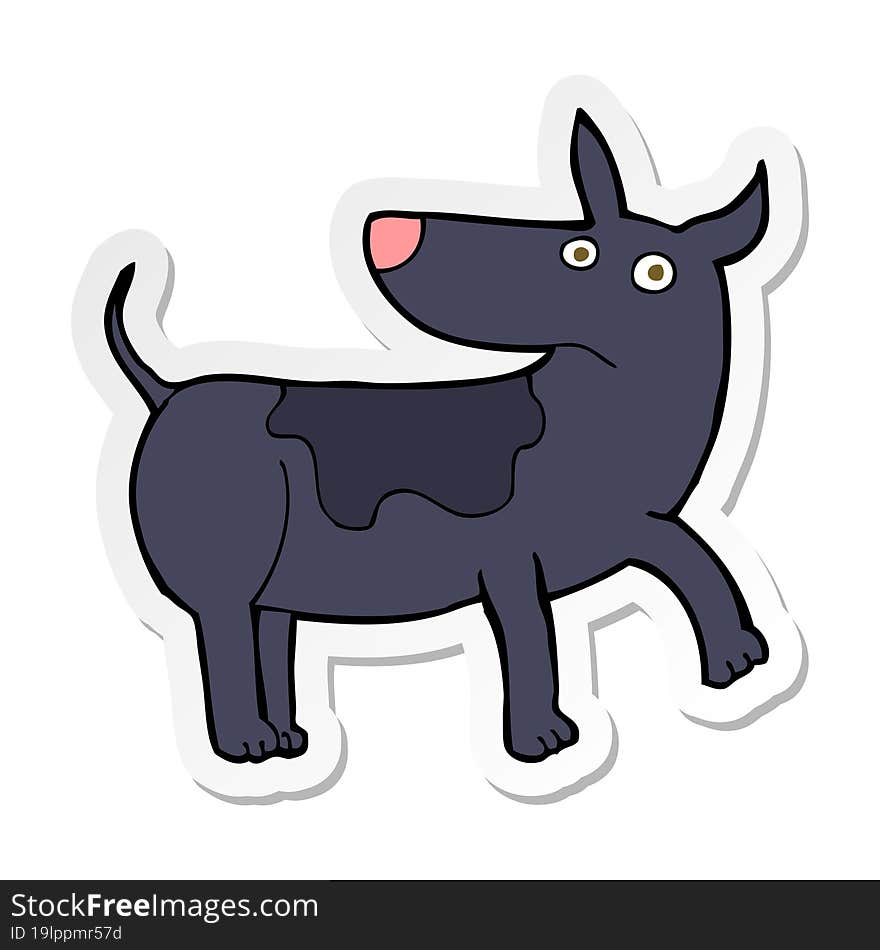 Sticker Of A Funny Cartoon Dog