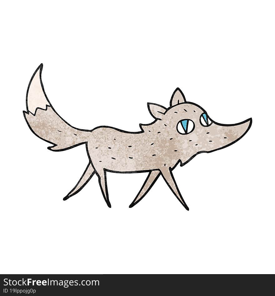 textured cartoon little wolf