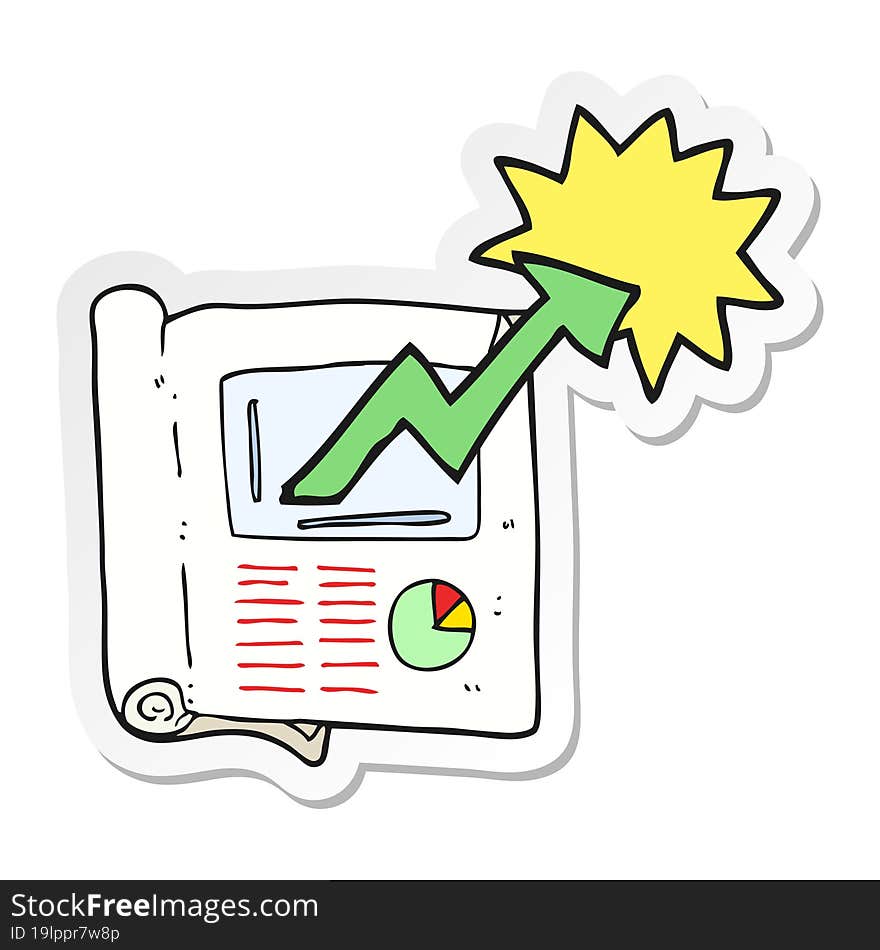 sticker of a cartoon business document