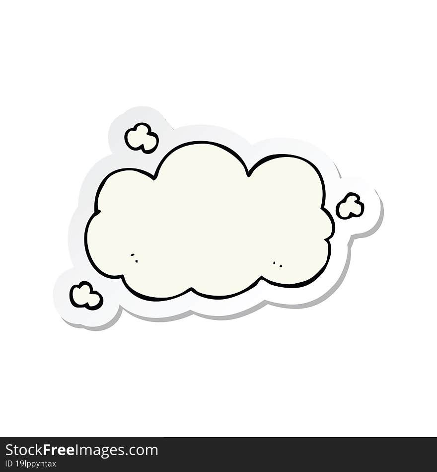 sticker of a cartoon cloud