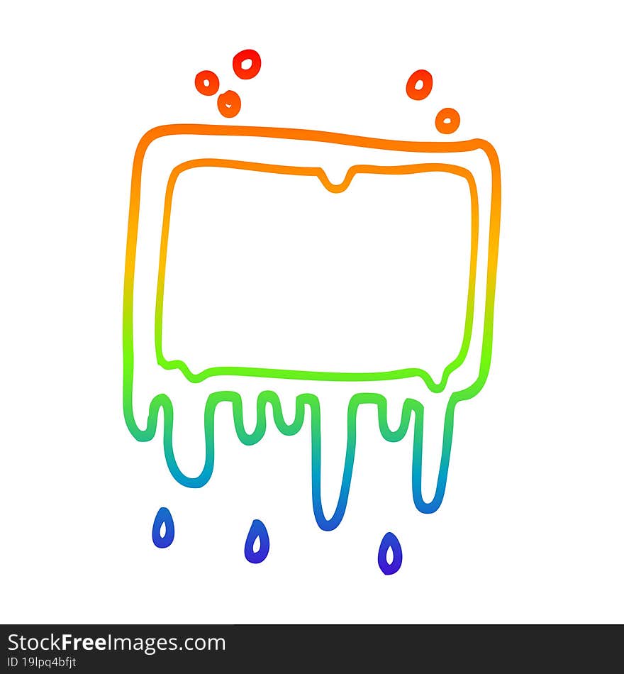 rainbow gradient line drawing cartoon dripping banner