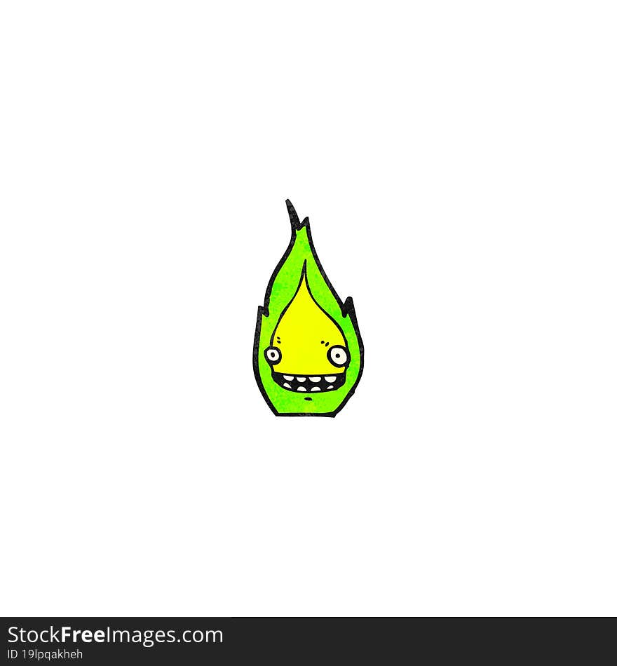 Cartoon Green Flame