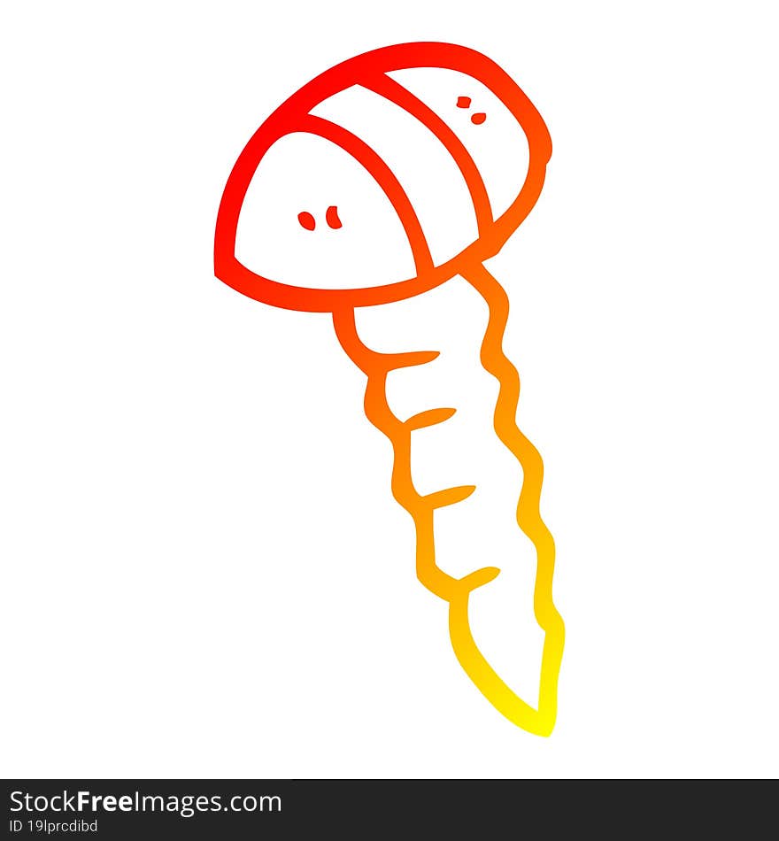 warm gradient line drawing cartoon screw