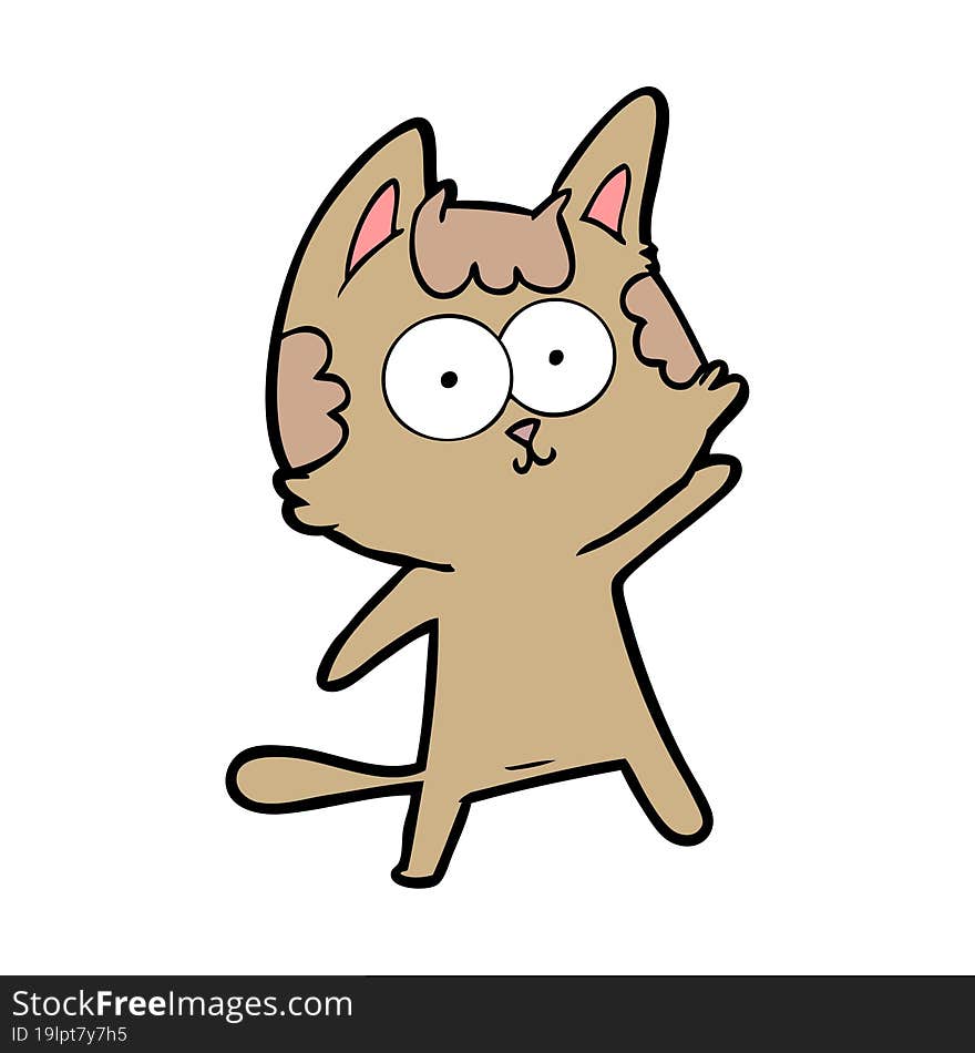 happy cartoon cat. happy cartoon cat