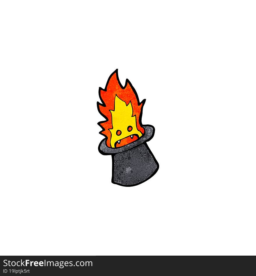 Cartoon Magic Flaming Top Hat