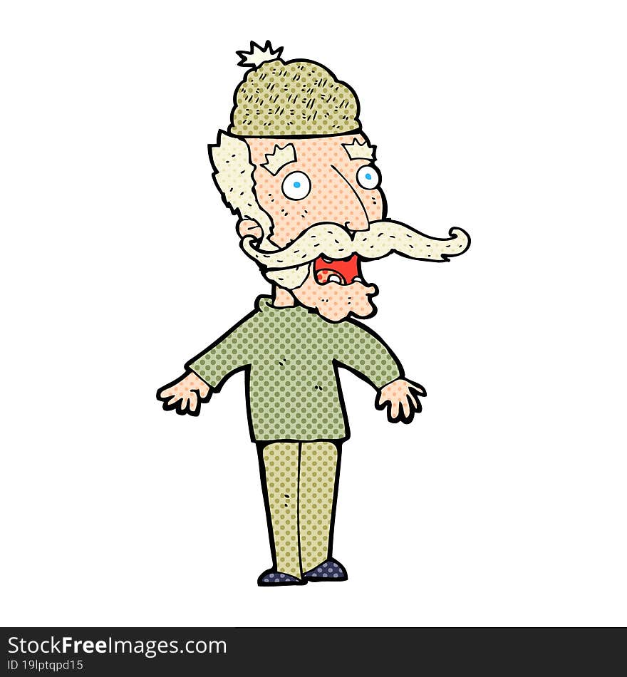 cartoon man wearing hat