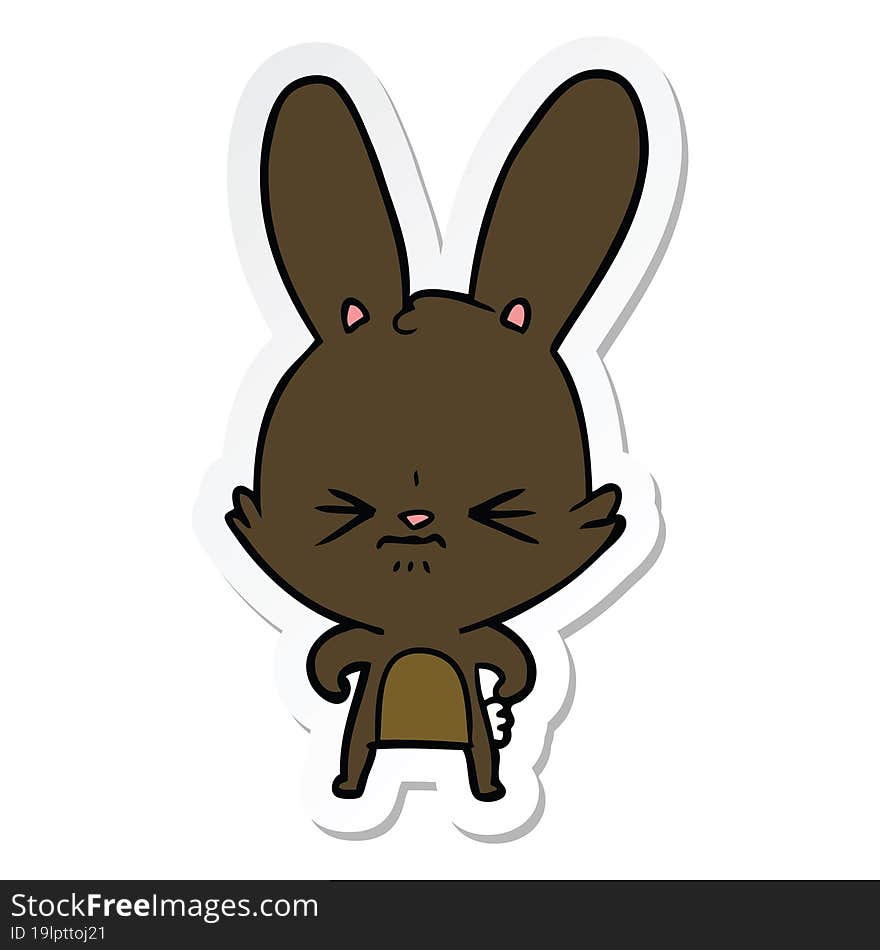 Sticker Of A Cute Cartoon Rabbit