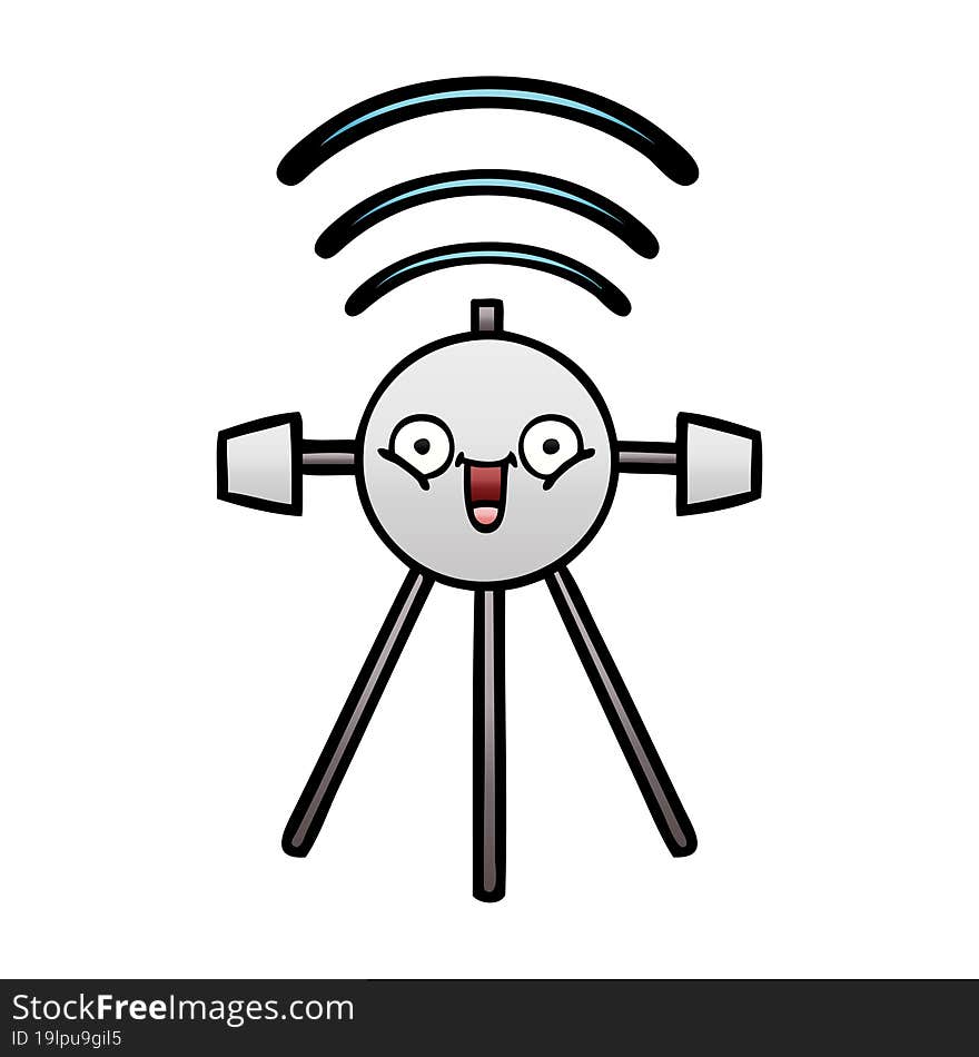 gradient shaded cartoon satellite