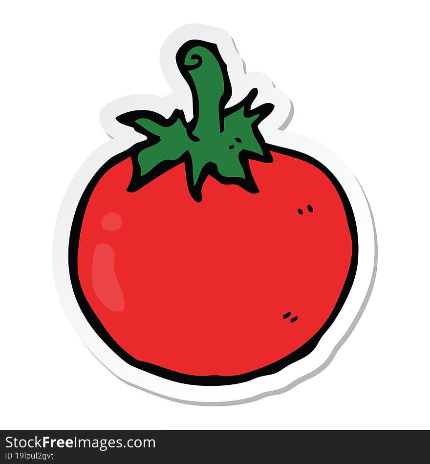 sticker of a cartoon tomato