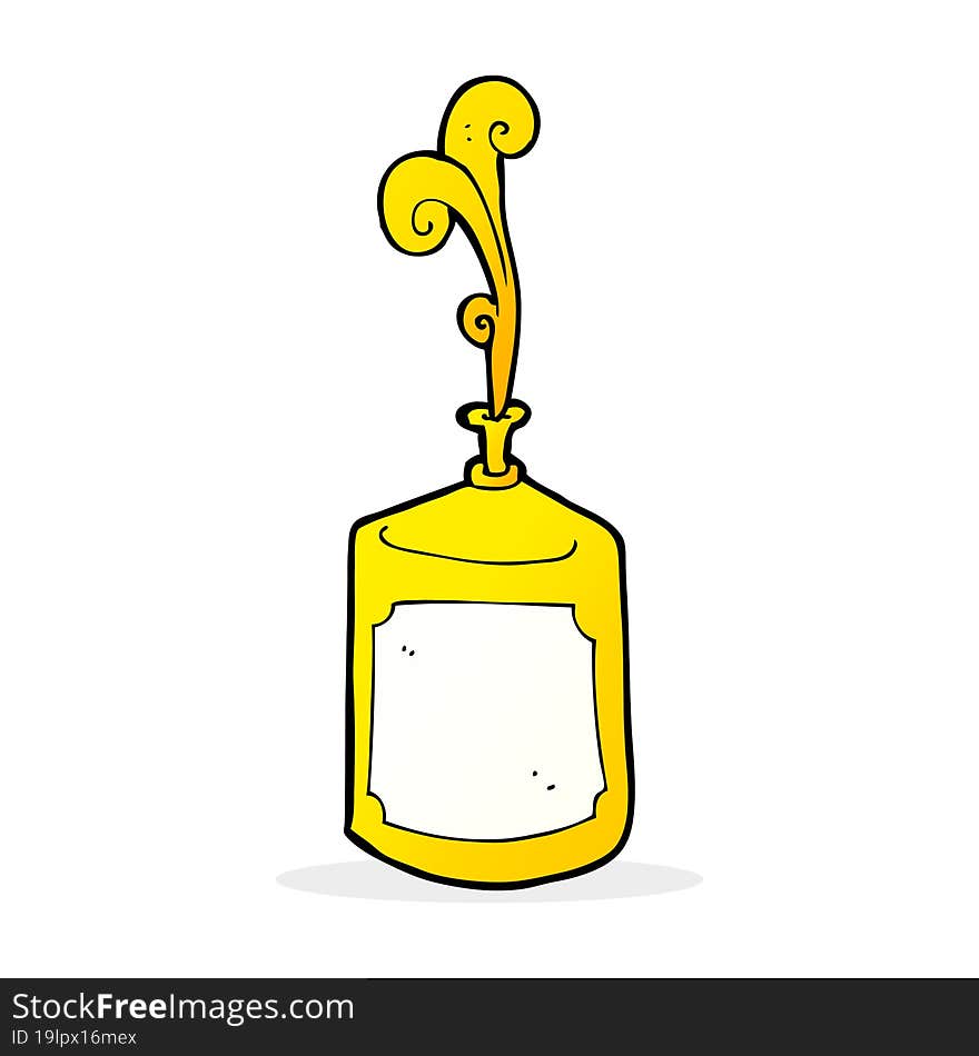 cartoon squirting mustard bottle