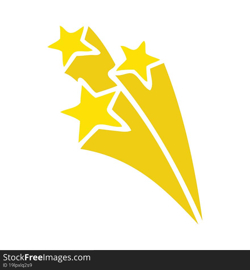 flat color retro cartoon shooting stars