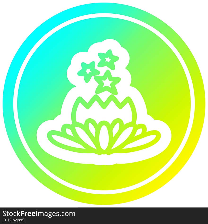 magical flower circular icon with cool gradient finish. magical flower circular icon with cool gradient finish