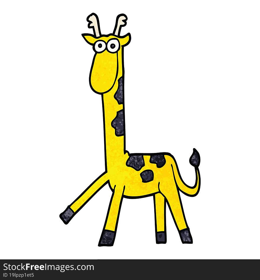 cartoon doodle walking giraffe