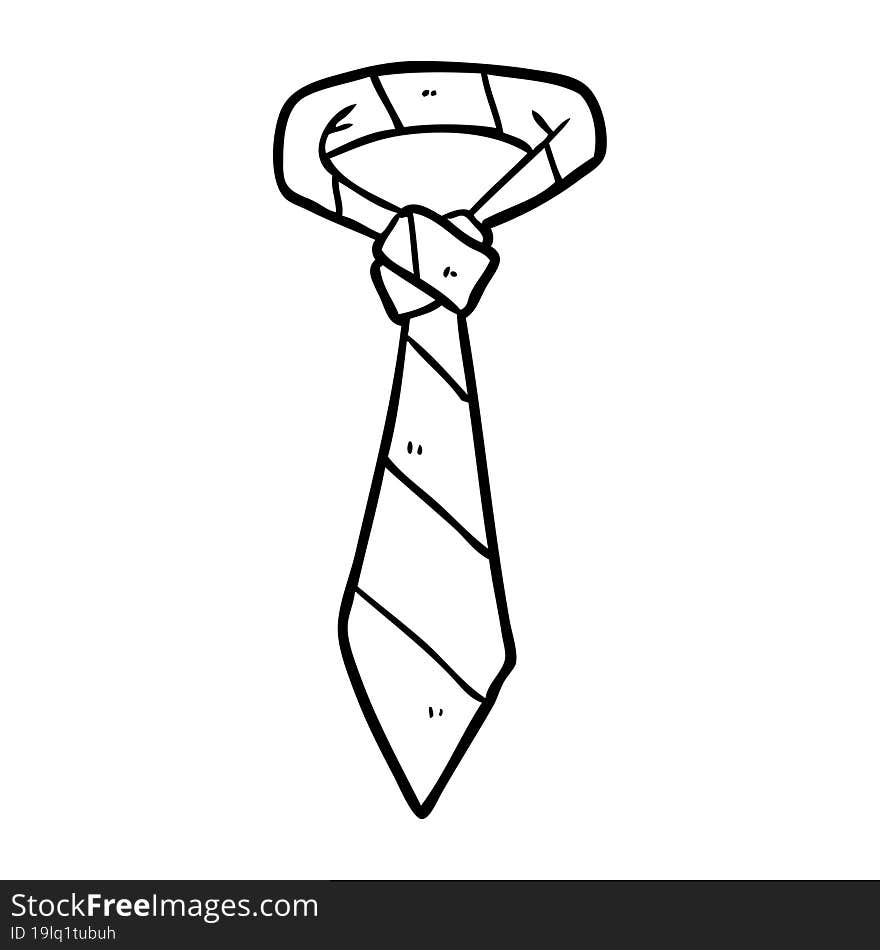 line drawing of a striped office tie. line drawing of a striped office tie