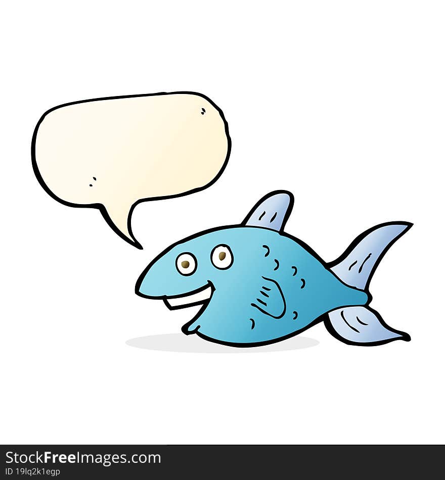 Cartoon Fish With Speech Bubble