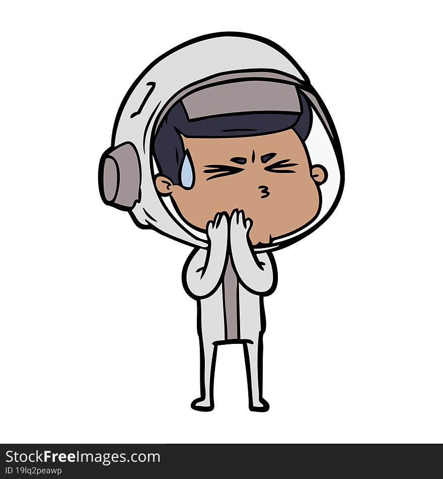 cartoon stressed astronaut. cartoon stressed astronaut