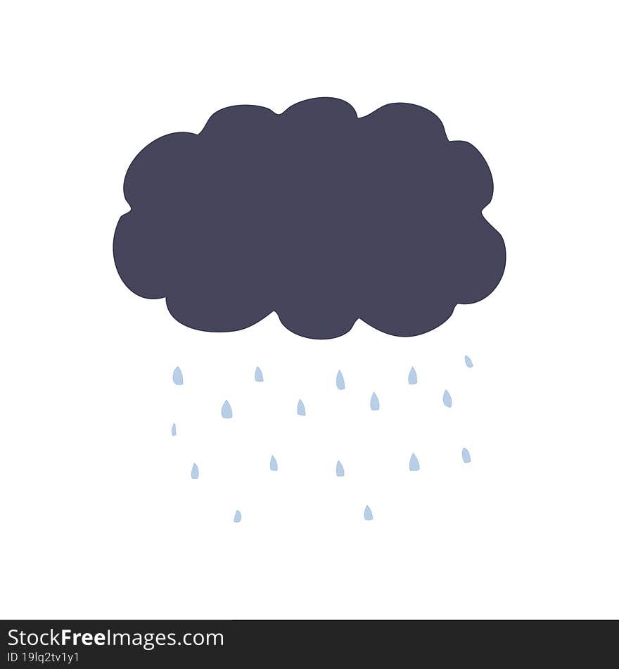 flat color style cartoon cloud raining