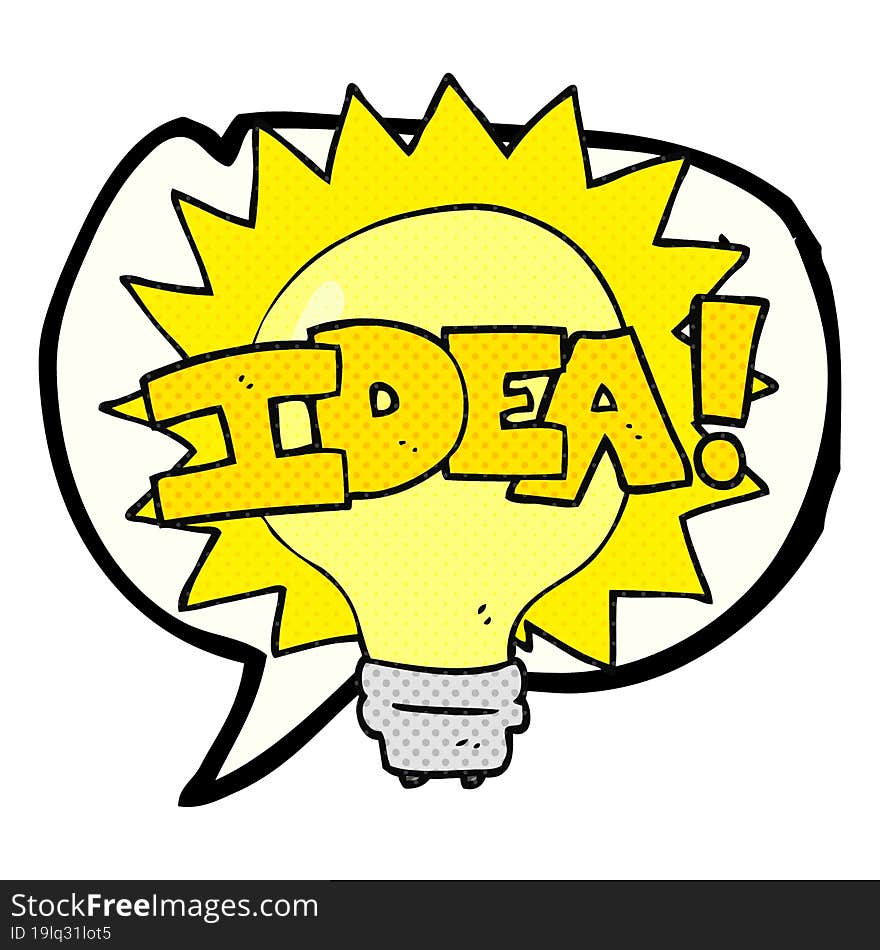 comic book speech bubble cartoon idea light bulb symbol