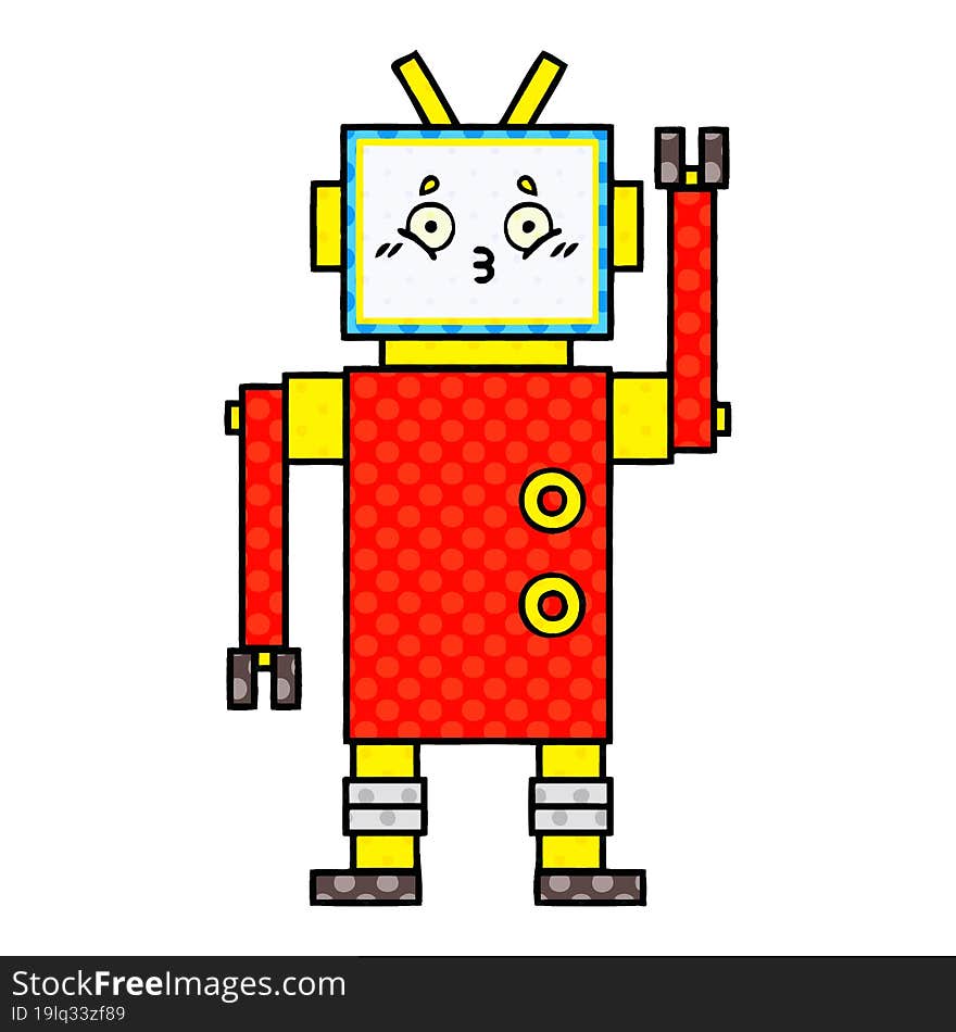 Comic Book Style Cartoon Robot