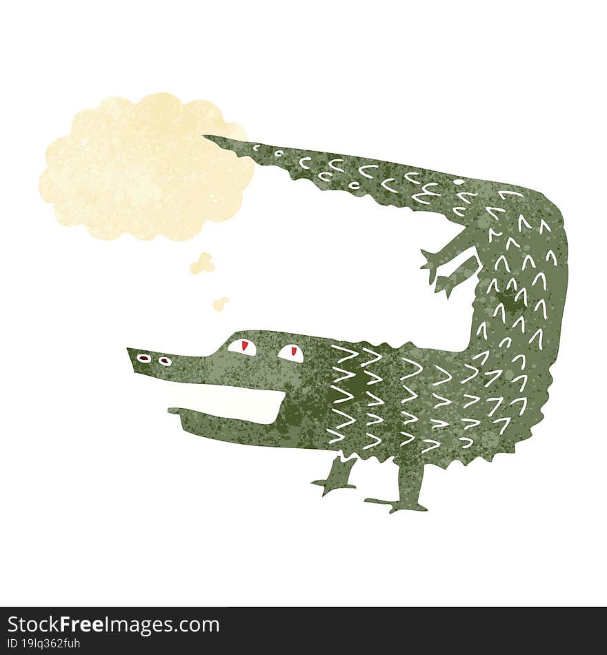 Cartoon Crocodile With Thought Bubble