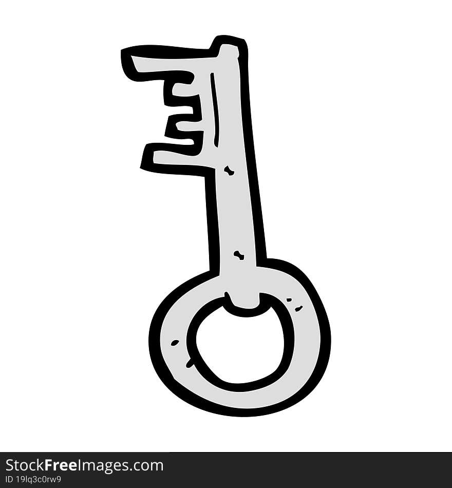 cartoon old key