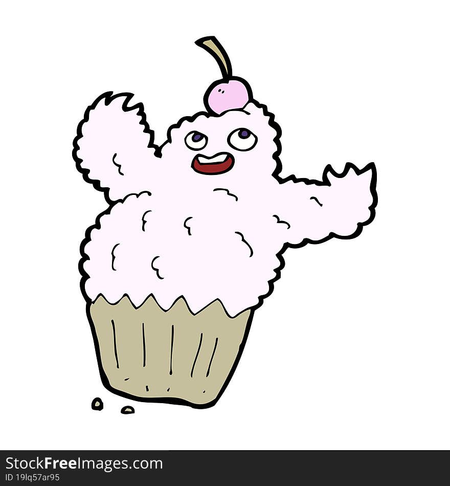 cartoon cupcake monster