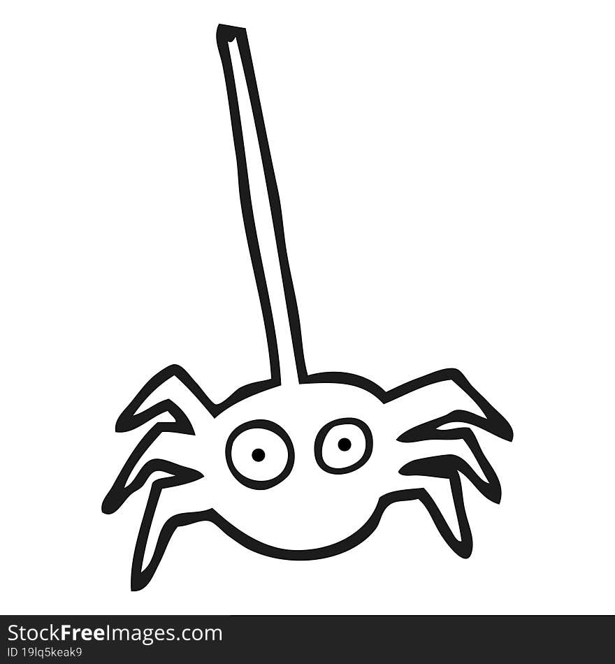 black and white cartoon halloween spider