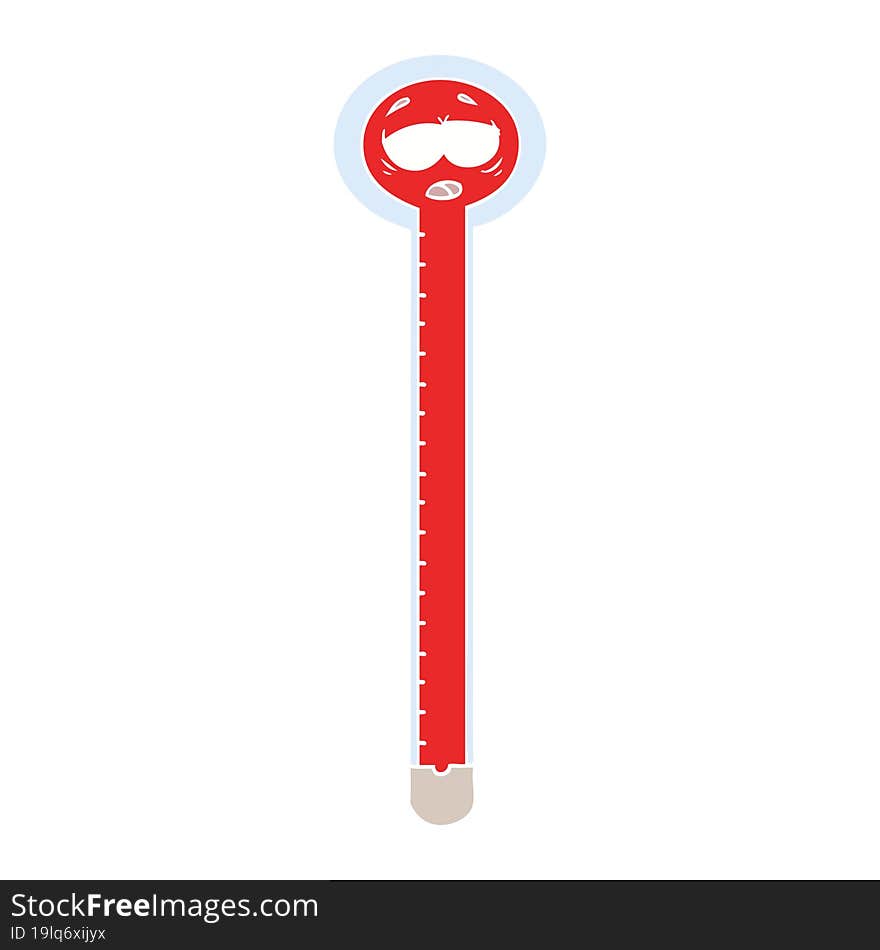 flat color style cartoon thermometer