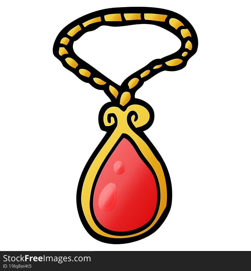 cartoon doodle red pendant