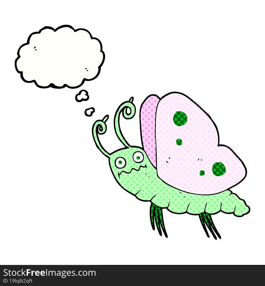 Thought Bubble Cartoon Funny Butterfly