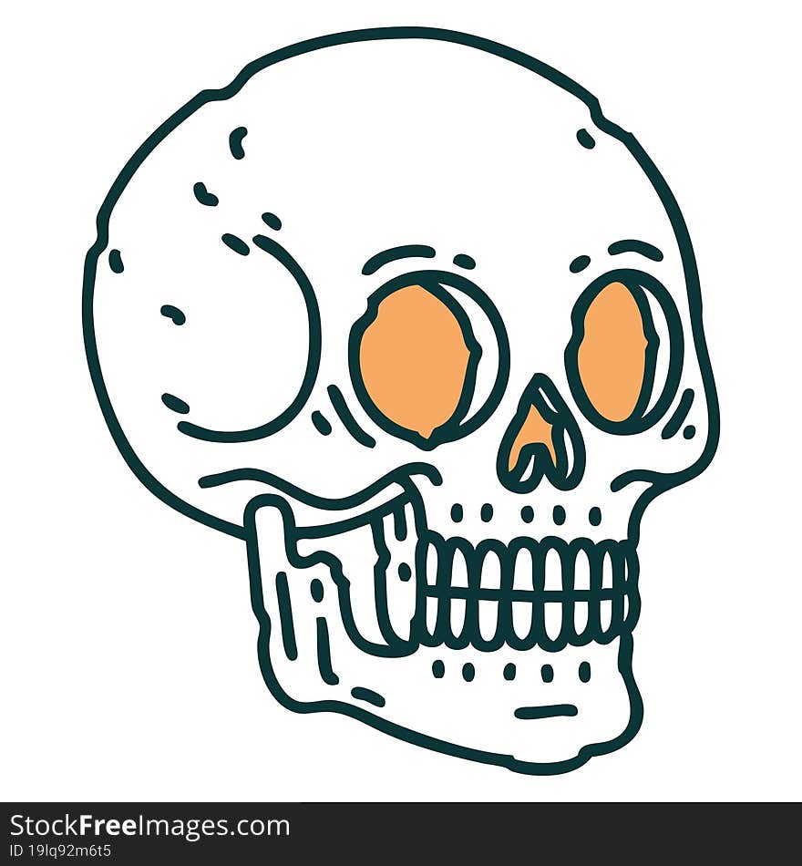 iconic tattoo style image of a skull. iconic tattoo style image of a skull