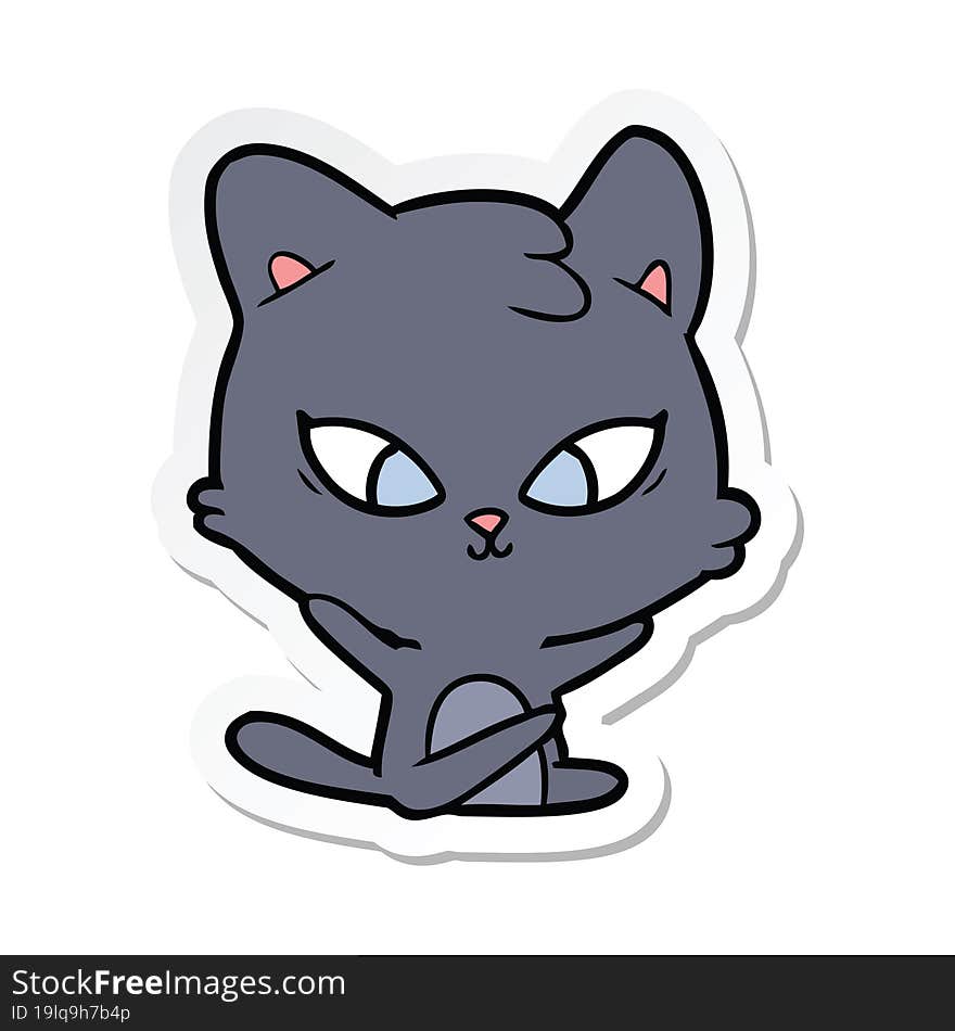 sticker of a cute cartoon cat