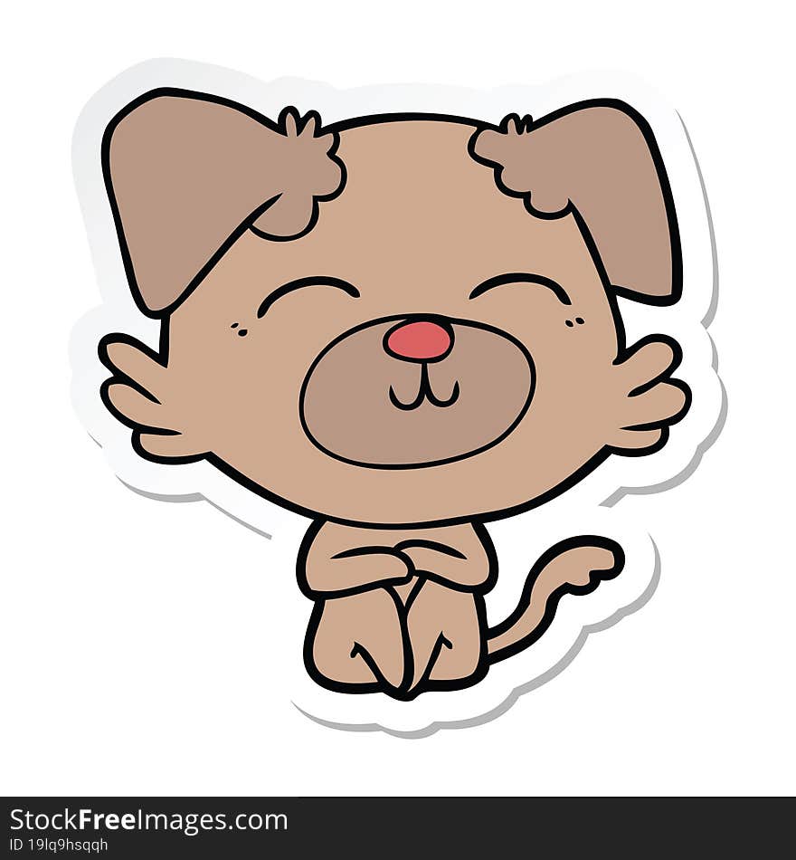 sticker of a cartoon dog