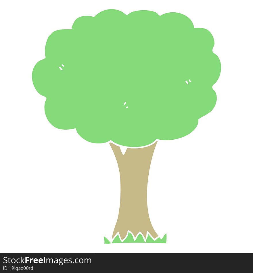 flat color style cartoon tree