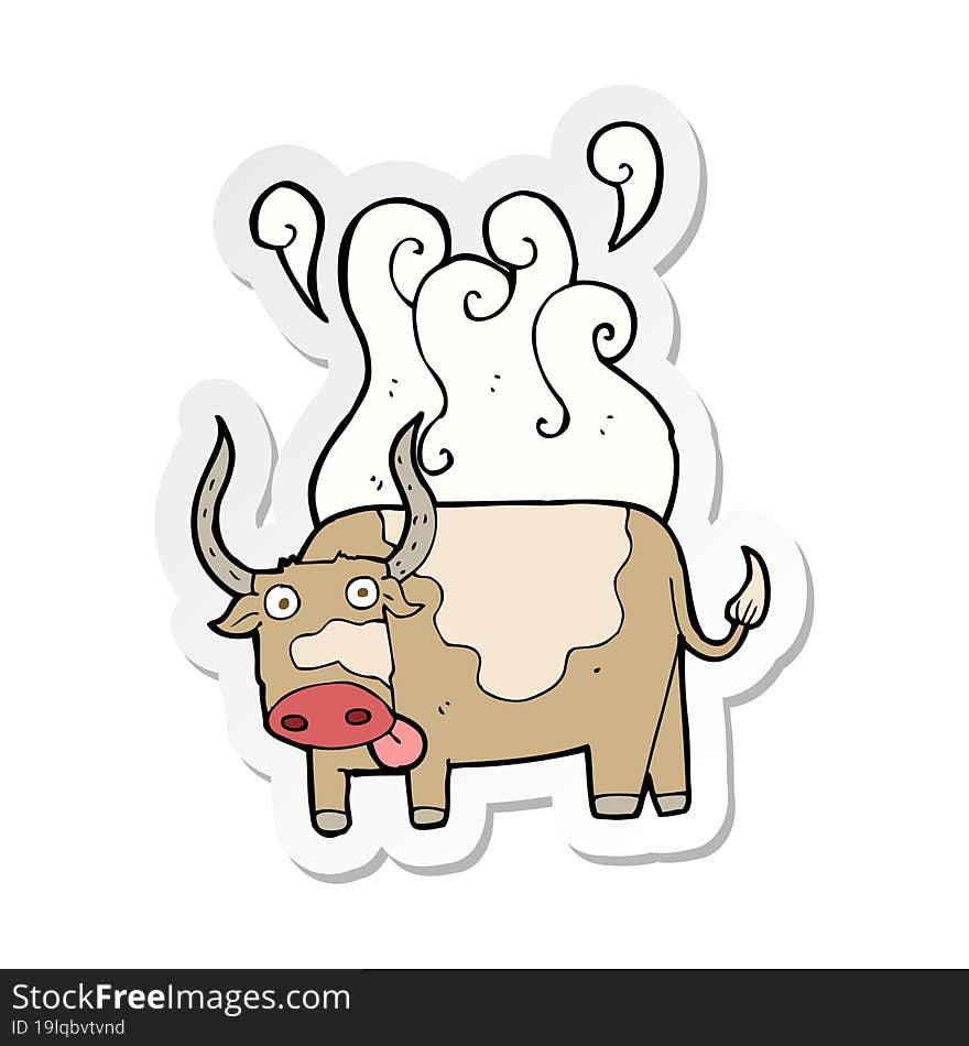 Sticker Of A Cartoon Bull